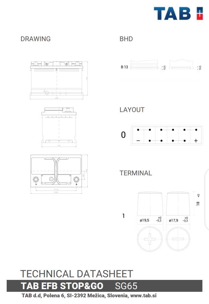 بطارية محرك TAP EFB STOP&GO 12V - 65AH 650A + كفالة سنة كاملة thumbnail 5