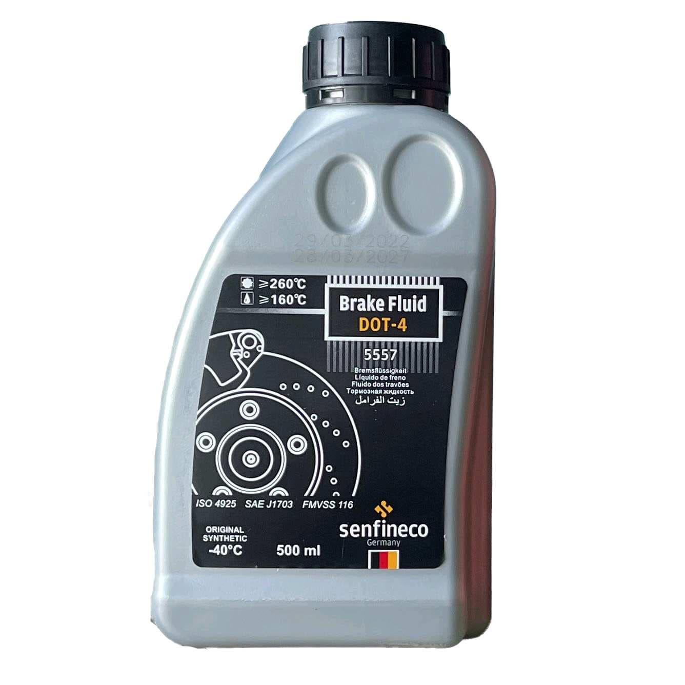 سائل فرامل Brake Fluid من نوع DOT-4 من شركة Senfineco Germany، سعة 500 مل