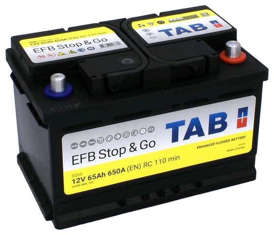 بطارية محرك TAP EFB STOP&GO 12V - 65AH 650A + كفالة سنة كاملة