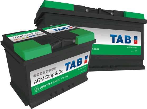 بطارية محرك  TAB AGM STOP&GO 12V-70Ah 760A + كفالة سنة كاملة